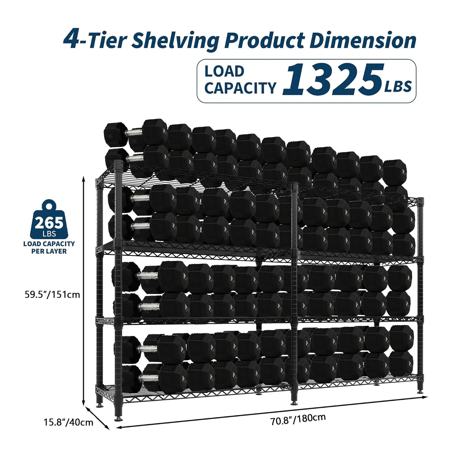 4/5 Tier Heavy Duty Adjustable Metal Pantry Shelving