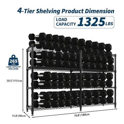 4/5 Tier Heavy Duty Adjustable Metal Pantry Shelving