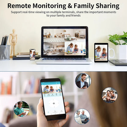 Indoor Security Camera 360°, Color, Night Visio, 2-Way Audio