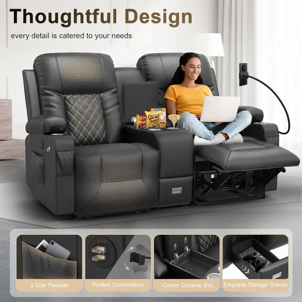Dual Reclining Loveseat w/Storage, USB Ports, Cup and Phone Holders