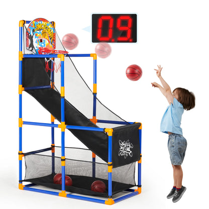 Arcade Basketball Game with 4 Balls, Adjustable Height 44"-55"