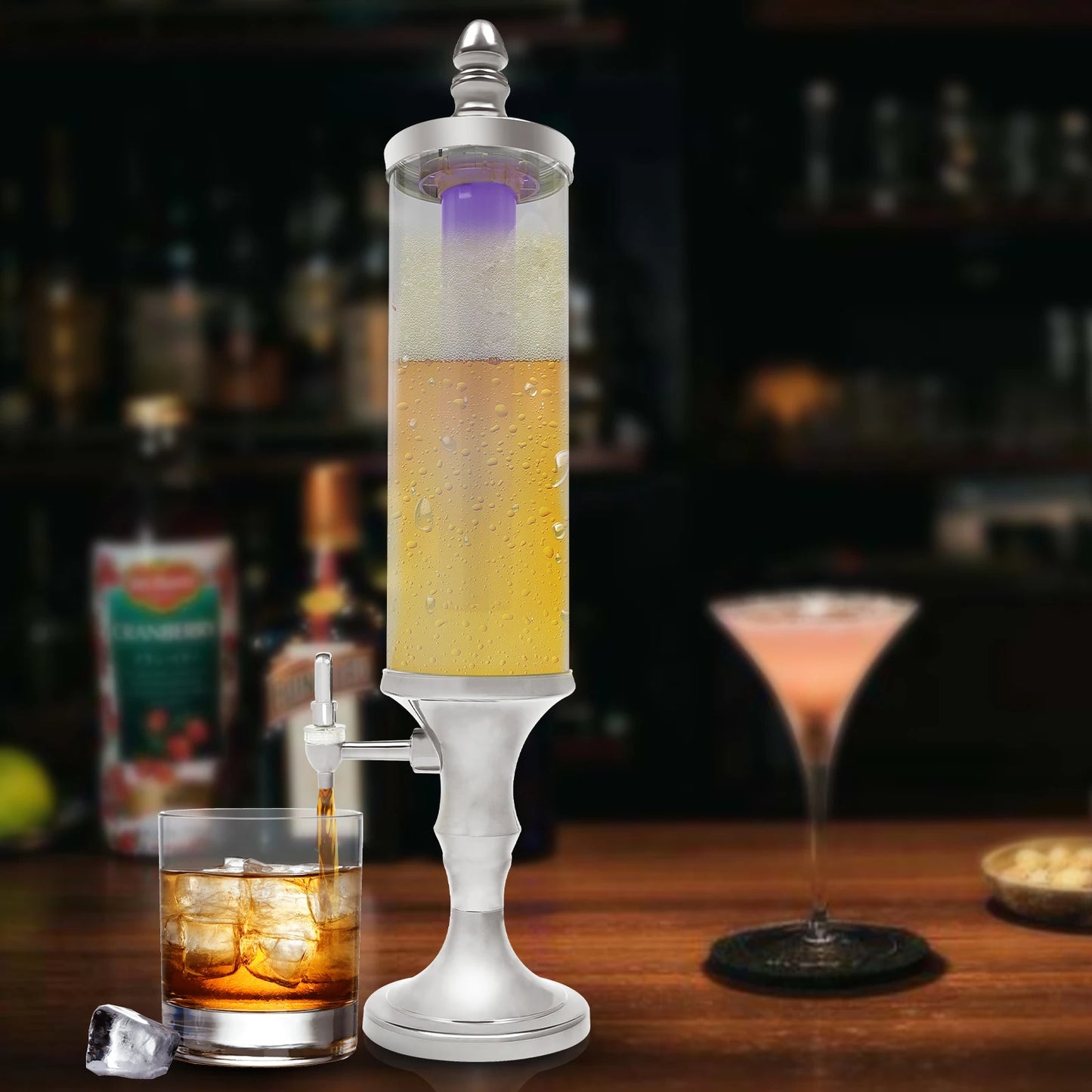3L Beer Tower Dispenser w/Ice Tube and Light