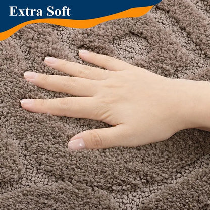 5 Piece Ultra Soft Absorbent Bath Mats with Toilet Cover