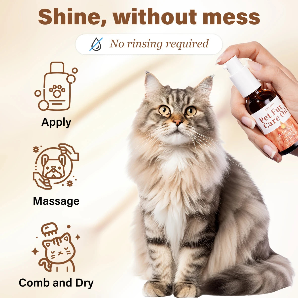 Gentle Pet Fur Care Oil Plant, Leave-In Conditioner Detangles