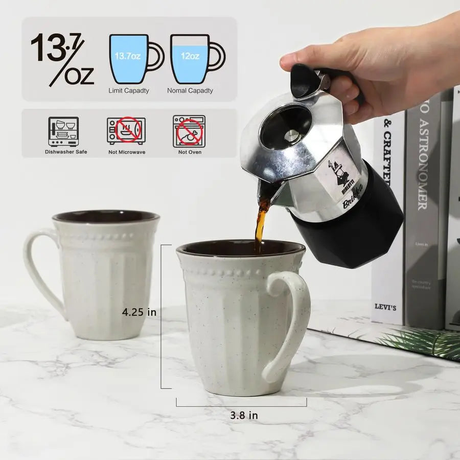 6 Lightweight Coffee Cups, 12oz Camping Mug