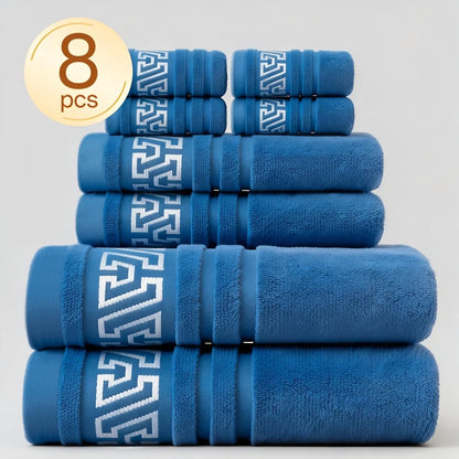 4/6/8pcs Cotton Bath Towel Set, Highly Absorbent & Quick Dry, Non-Shedding