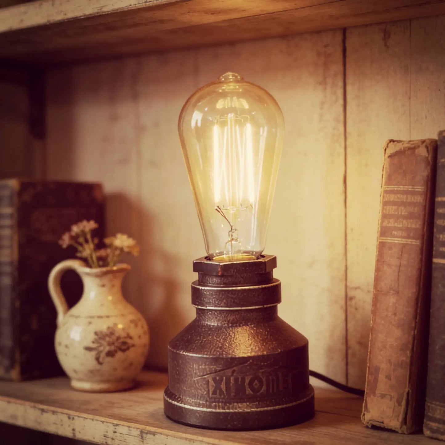 Vintage American Village Style Light, Iron Steel Water Pipe