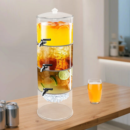 3 Tier Stackable Drink Dispenser w/Faucet, Acrylic Large Capacity