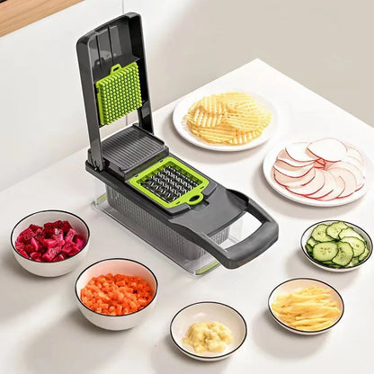 1pc 5 Blades, Multi-Functional Veg Chopper, Slicer, Dicer, Shredder