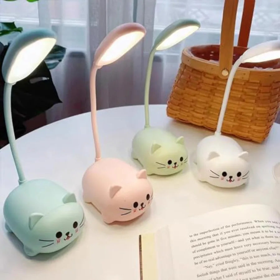 Cute Cat LED Reading Lamp, USB Rechargeable