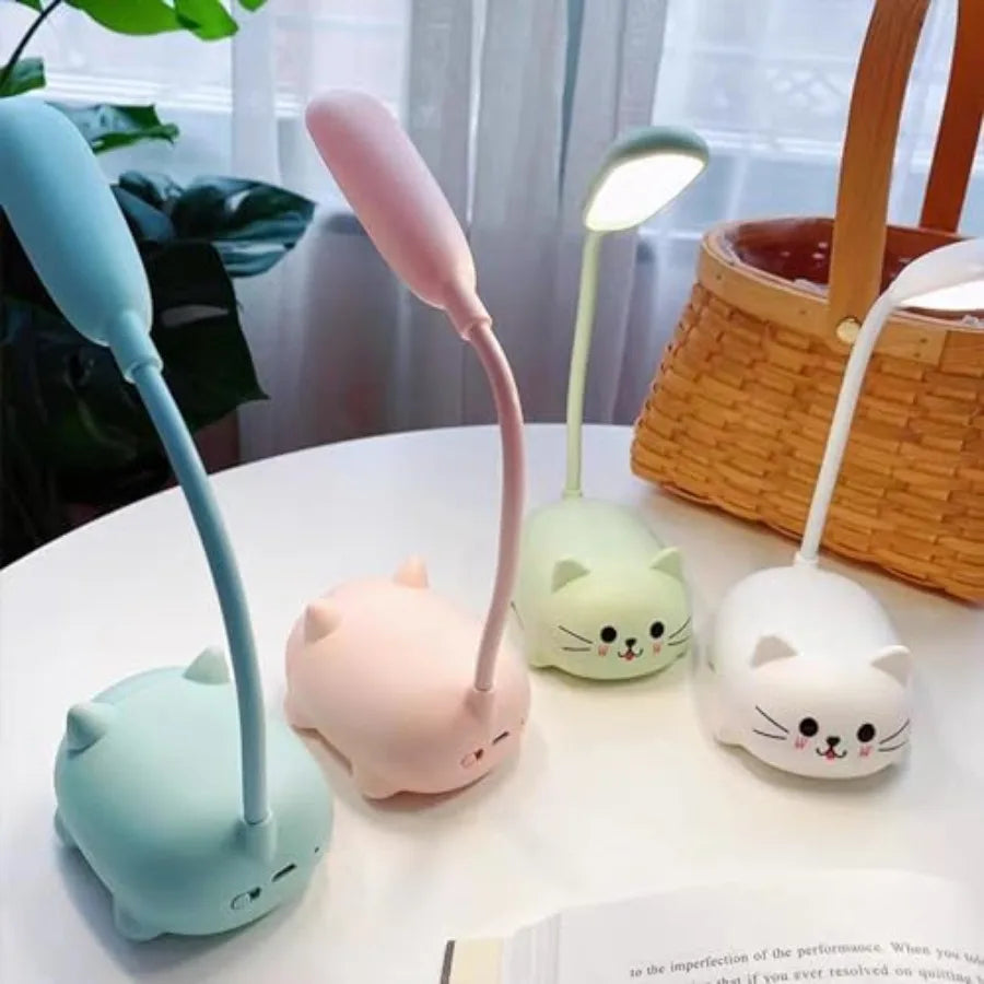 Cute Cat LED Reading Lamp, USB Rechargeable