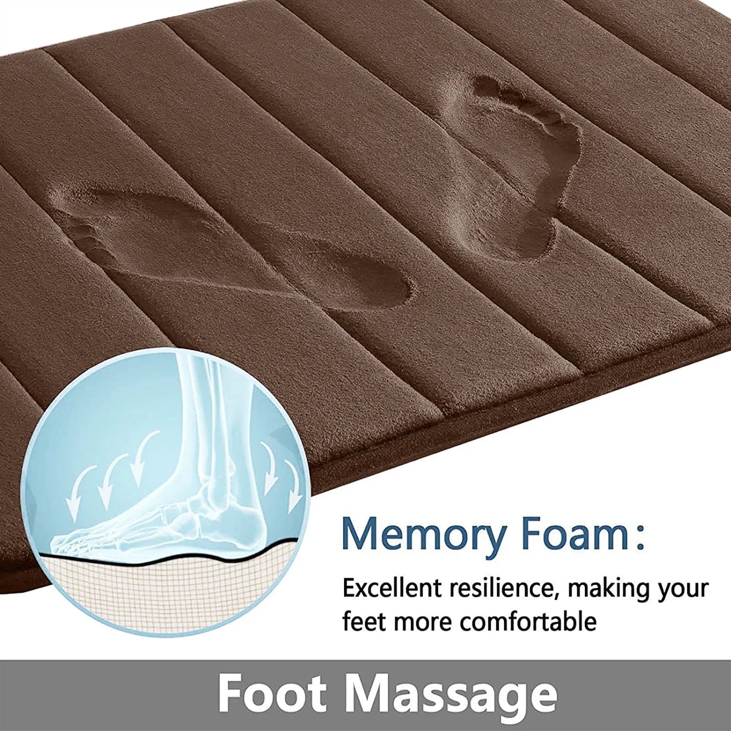 Super Absorbent Bathmat Memory Foam, Non-slip