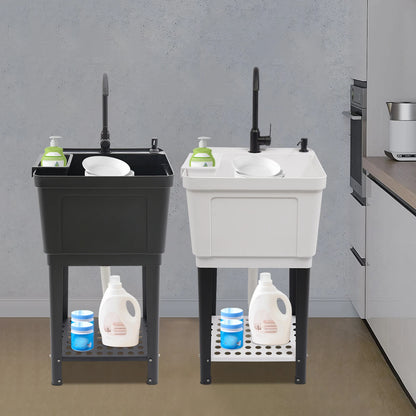 Freestanding Laundry, Utility Sink w/Soap Dispenser