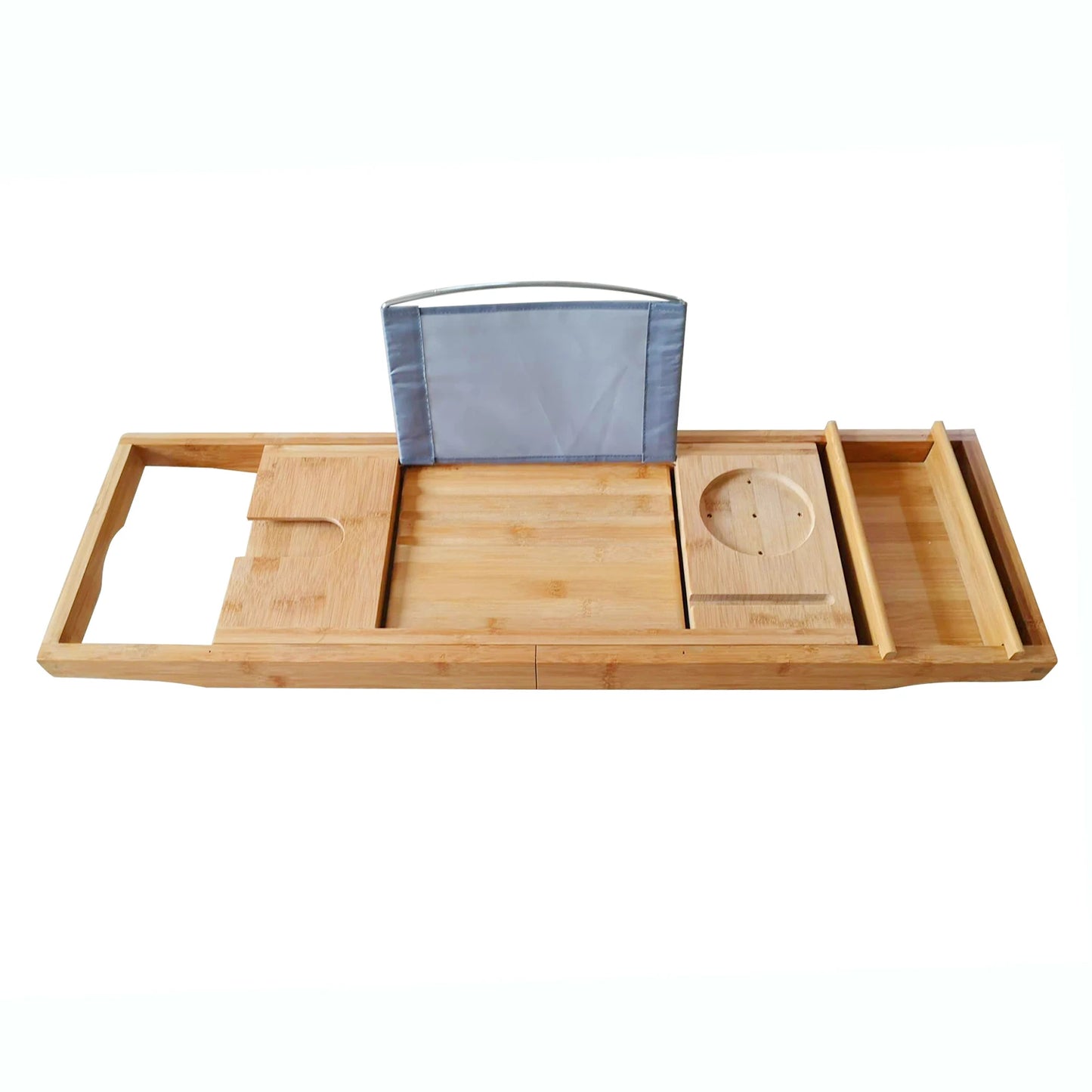 Expandable Bamboo Bathtub Tray 29.5"x42.9" Waterproof Bath Caddy
