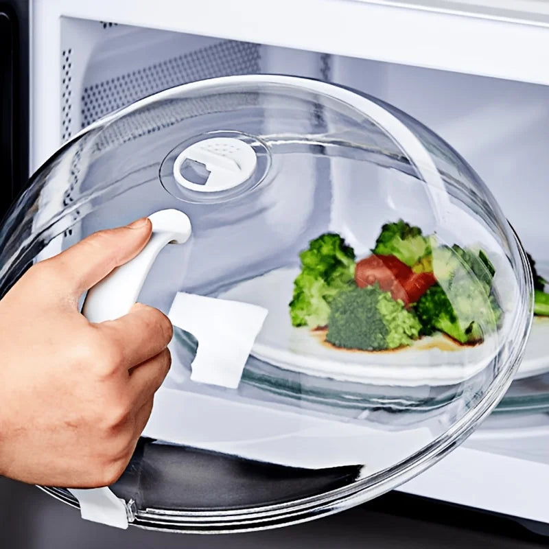 Microwave Splash Proof Cover w/Steam Vents & Easy Grip Handle