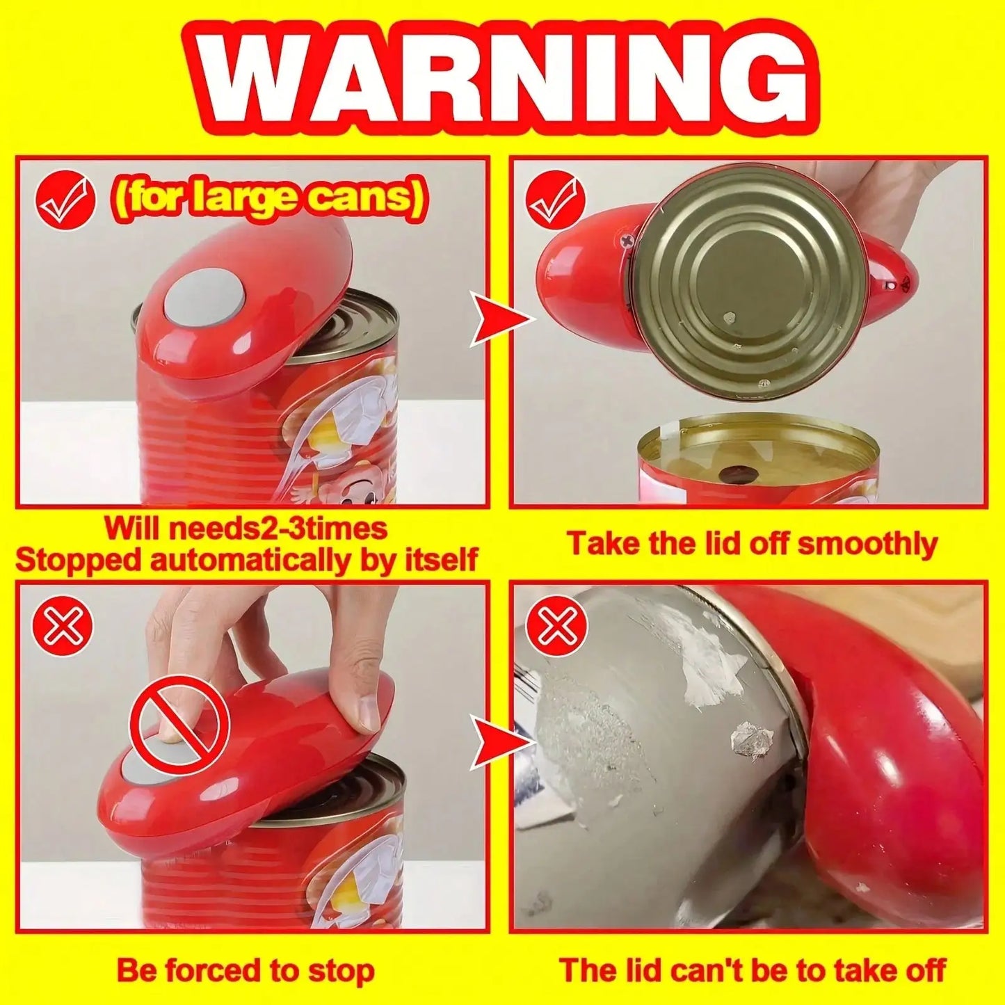 One-Touch Automatic Electric Can Opener, battery-powered and portable. It features one-touch operation with smooth safe edge, no sharp burrs. This practical kitchen tool easily opens various cans, jars and bottles for daily h