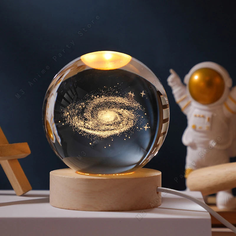 Unique Galaxy 3D Crystal Ball Night Light LED Lamp