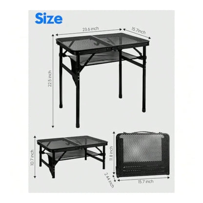 Adjustable Aluminum Table w/Mesh Desktop