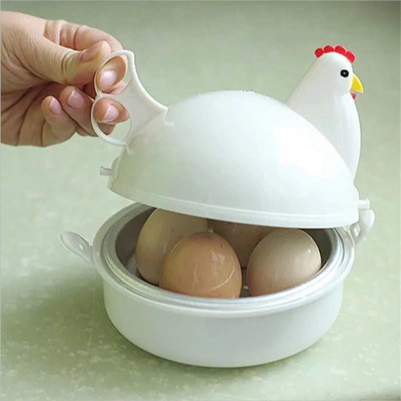 4 Eggs Chicken Shaped Steamer, Microwave Cooker