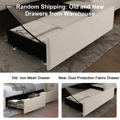 4 Drawers, Queen LED Bed Frame w/Galaxy Projector, Bluetooth, USB Ports