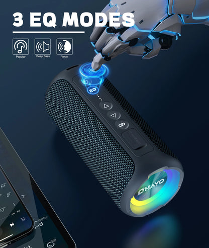 X8 Pro Portable Bluetooth Speaker w/40W Stereo Sound, Waterproof, Lights