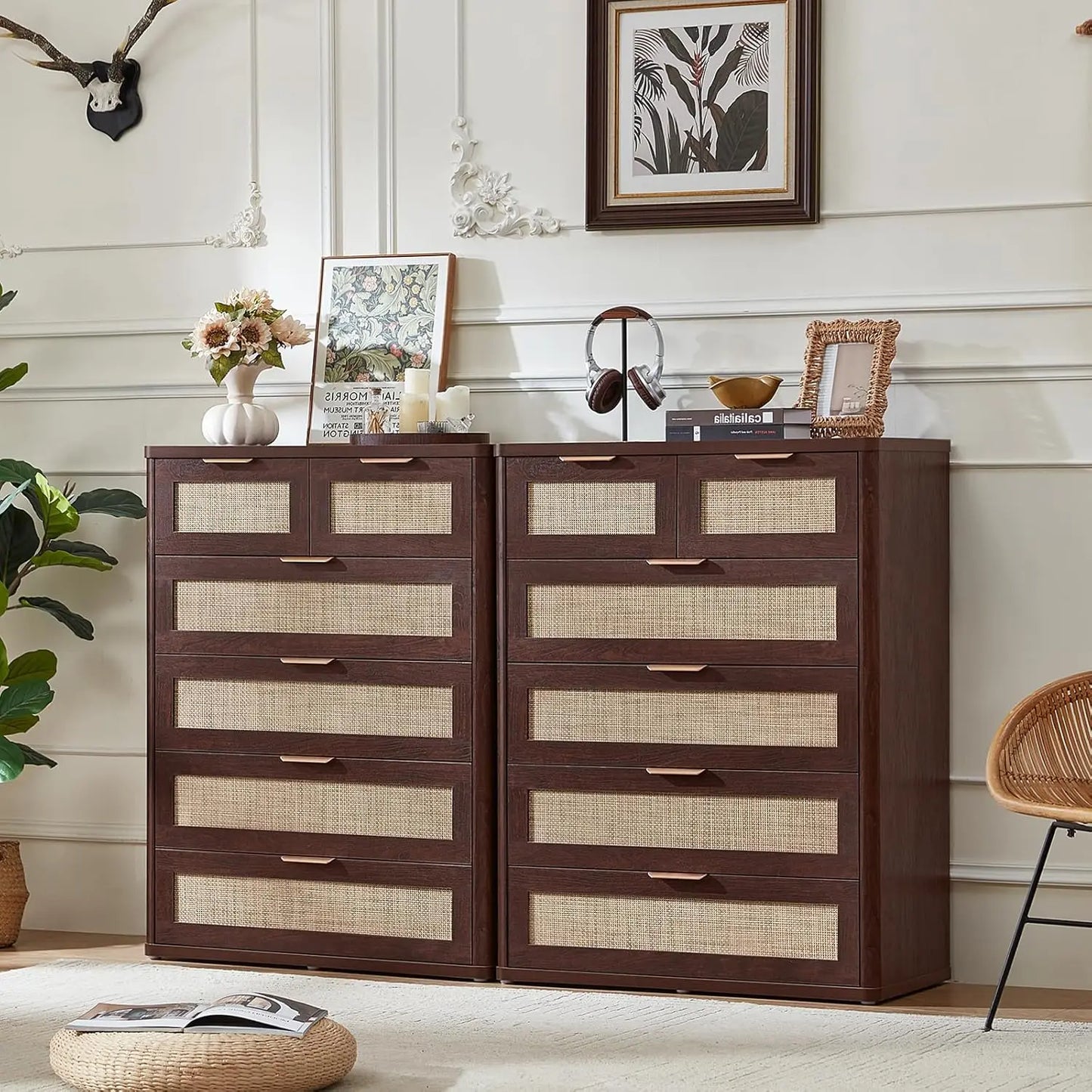 41" Tall Modern Chest of Drawers, 6 Drawers