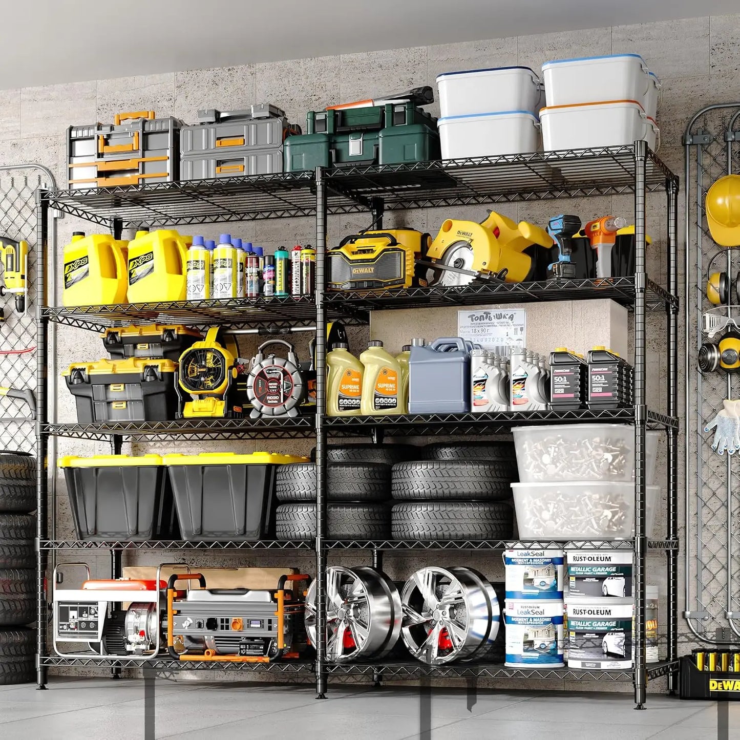 4/5 Tier Heavy Duty Adjustable Metal Pantry Shelving