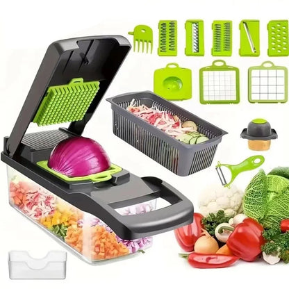 1pc 5 Blades, Multi-Functional Veg Chopper, Slicer, Dicer, Shredder