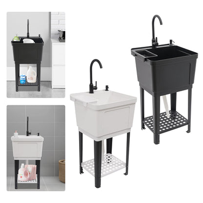 Freestanding Laundry, Utility Sink w/Soap Dispenser