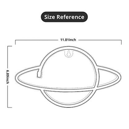 USB Powered Saturn LED Neon Light with On/Off Switch