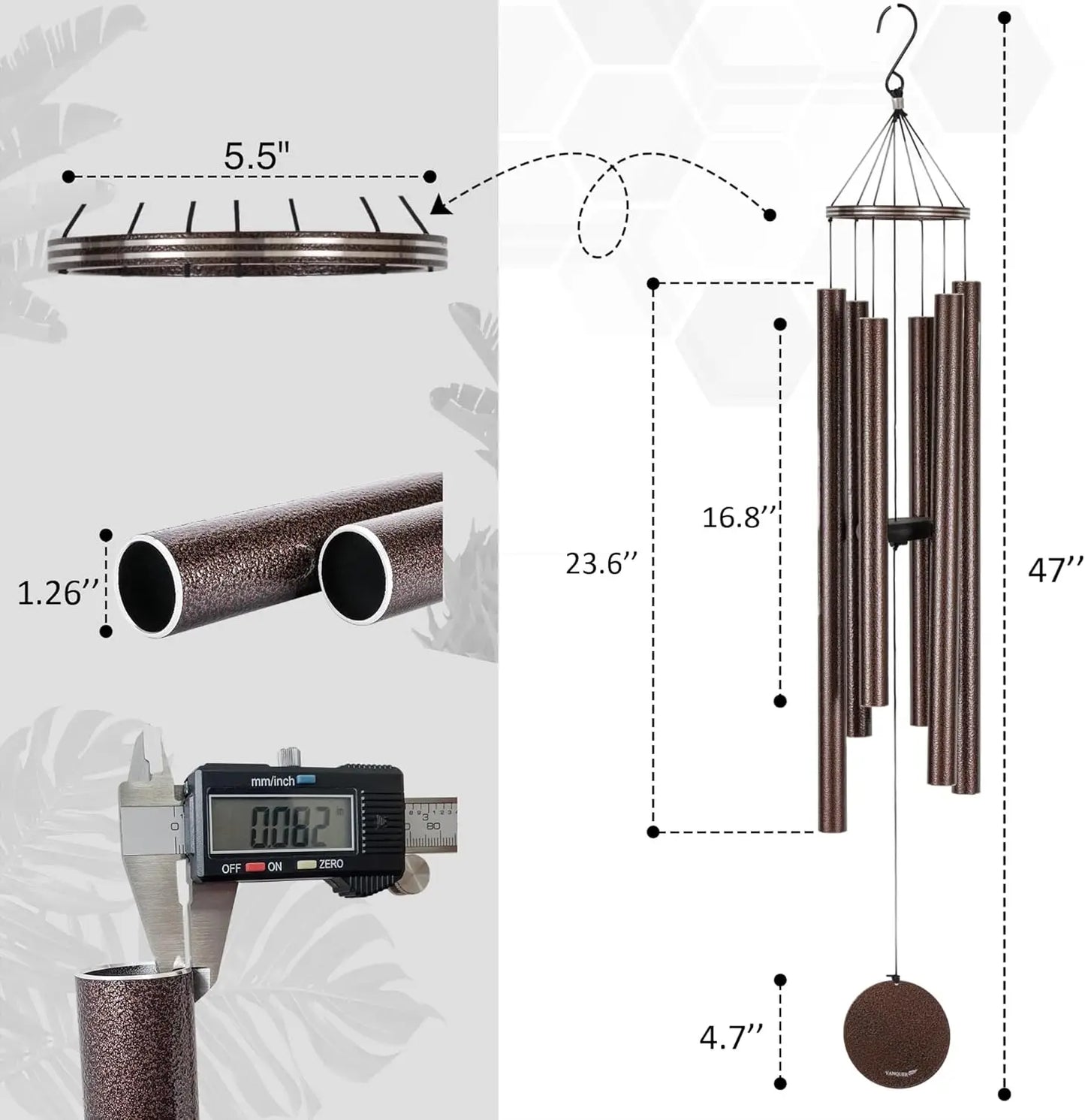 Bronze 48'' Deep Tone Wind Chimes