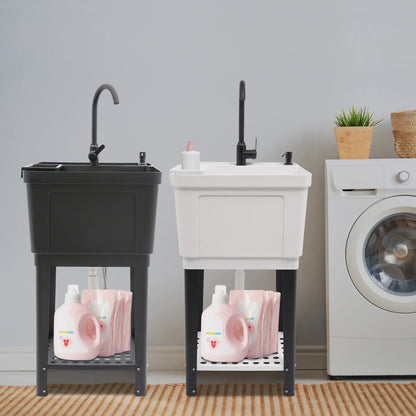 Freestanding Laundry, Utility Sink w/Soap Dispenser