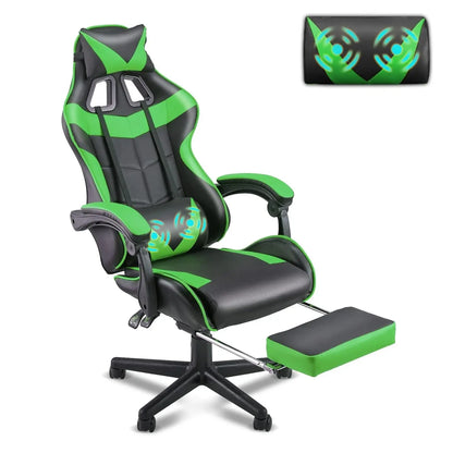 Ergonomic Adjustable Gaming Chair w/Footrest, Headrest, Lumbar Support