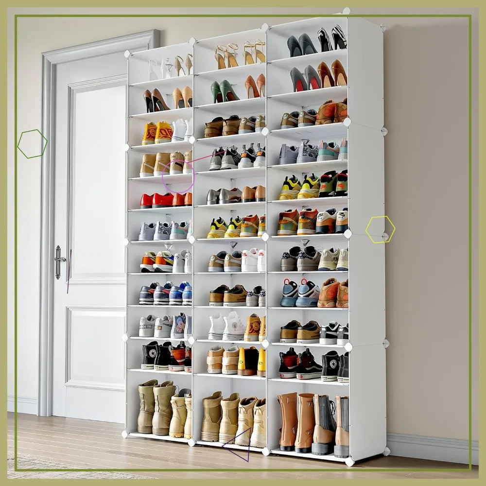 72 Pair Shoe Organizer, Tall - White (48x12x72in)