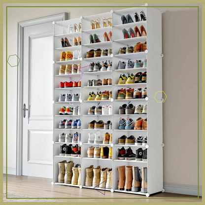 72 Pair Shoe Organizer, Tall - White (48x12x72in)