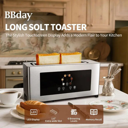 Extra Wide Slot, Toaster with LCD Display, 6 Settings