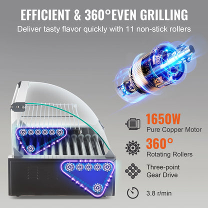 Hot Dog Roller, Electric Sausage Maker, Barbecue Grill Machine