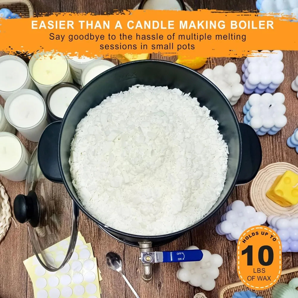 10lb Wax Melter for Candle Making, Brass Spout & Temp Control