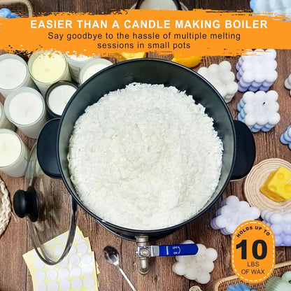 10lb Wax Melter for Candle Making, Brass Spout & Temp Control