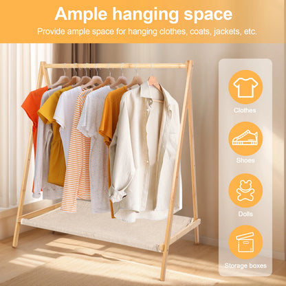 Portable, Foldable Wooden Garment Drying Rack