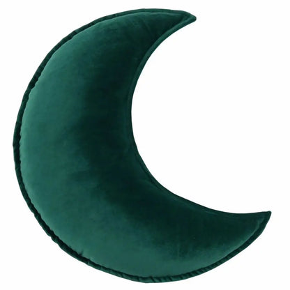Shaped Throw Pillow Star Couch Cushion Decorative Pillows Fluffy Velvet Stars Home Decor Plush for Bedroom Moon, Dark Green