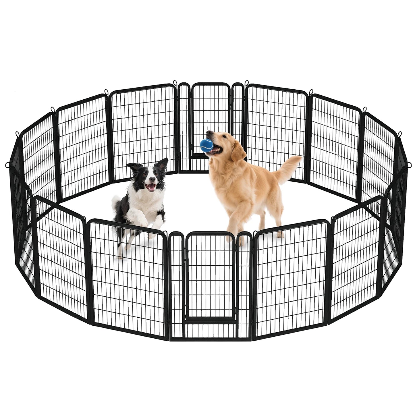 Indoor/Outdoor Foldable Metal Pet Playpen w/Door,