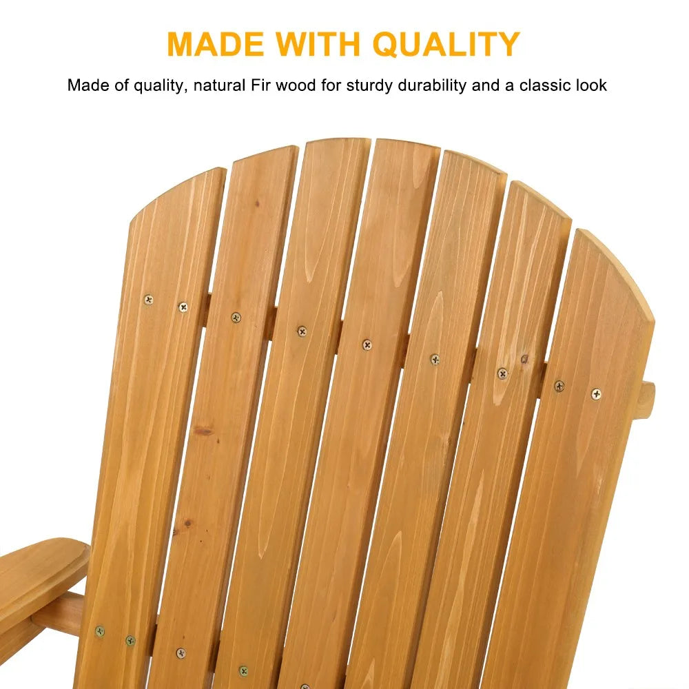 Set (2) Adirondack Outdoor Folding Patio Deck Lounge Chairs