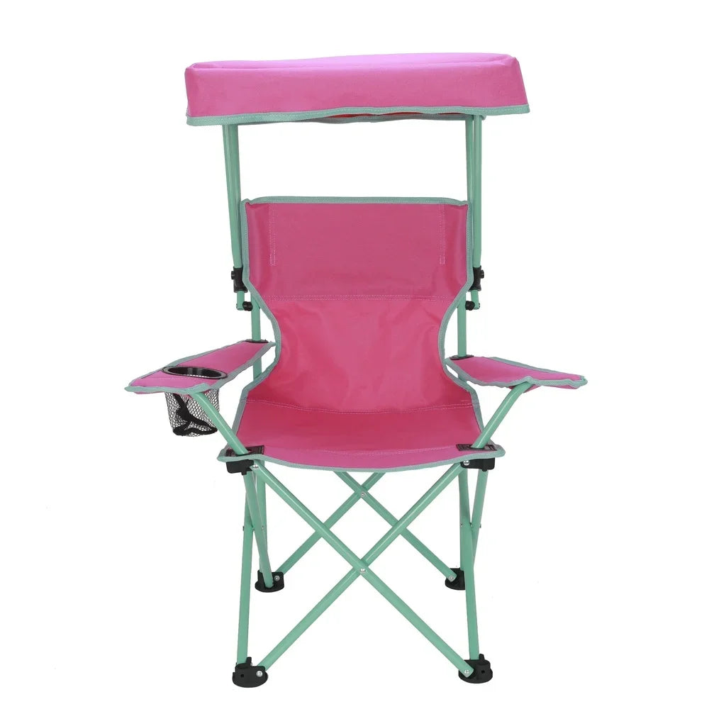 Kids Outdoor Chair w/Canopy, Adjustable Sunshade, 125lb Capacity