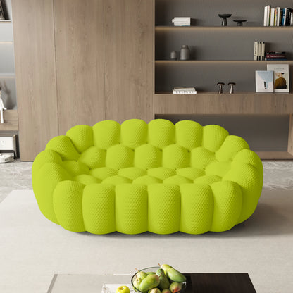 78'' Modern Curved Boneless Sofa, Comfy 3D Knitted Fabric Loveseat