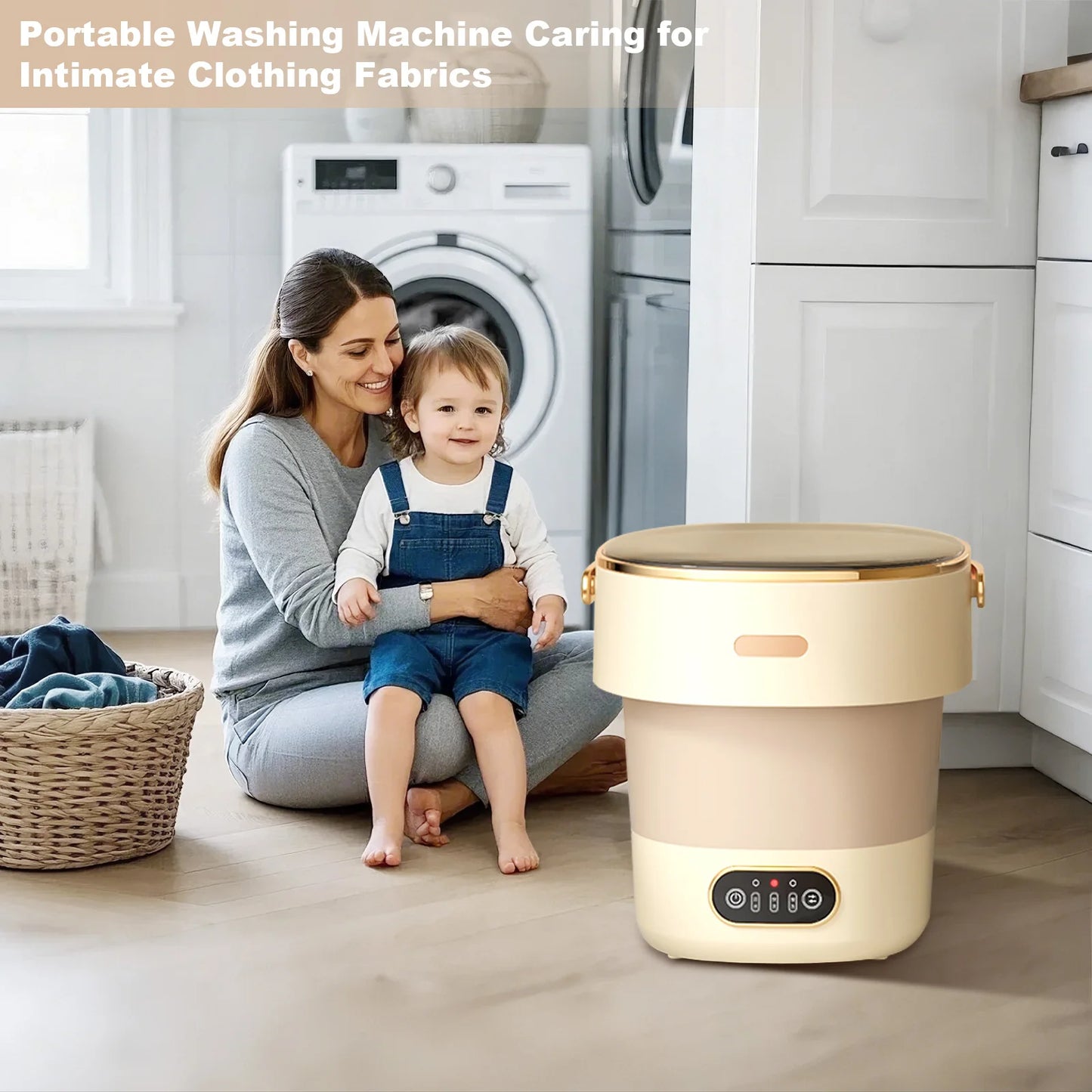 Portable Mini Washing Machine w/Spin Dryer, Underwear, Baby Clothes
