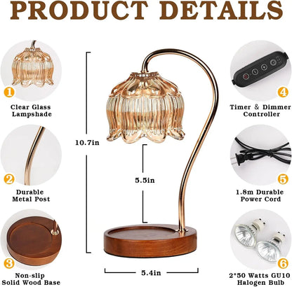 2-Pack Candle Warmer Lamp with Timer and Dimmer