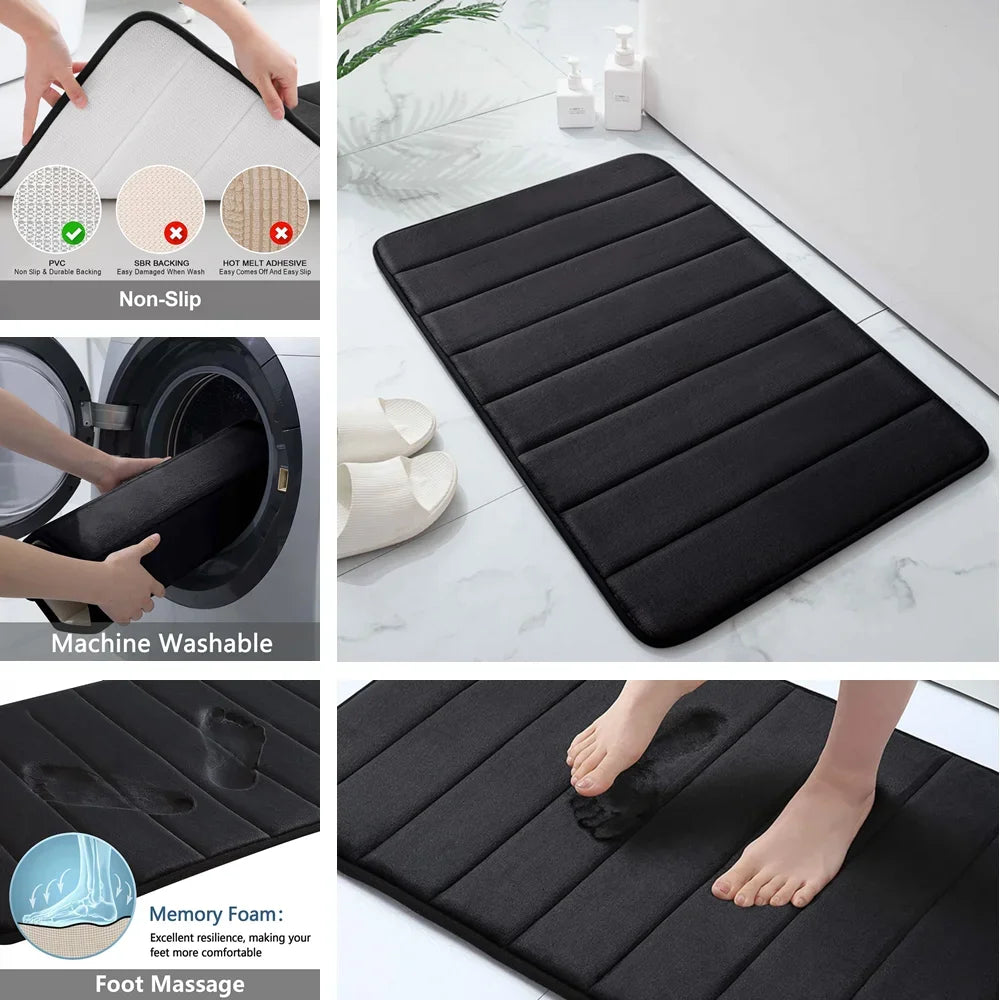 Super Absorbent Bathmat Memory Foam, Non-slip
