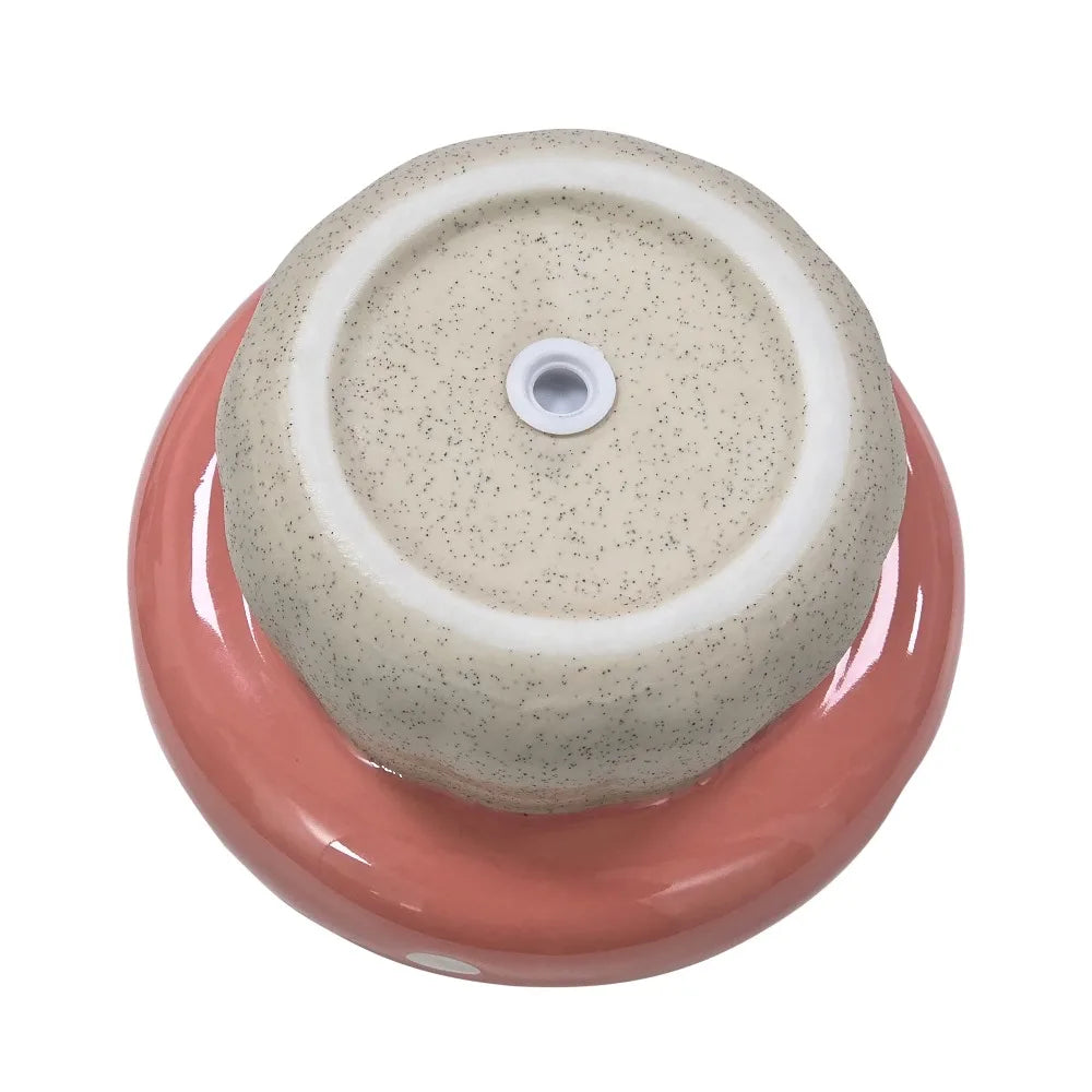 Ceramic Coral Peony Mushroom Planter for Succulents Plants