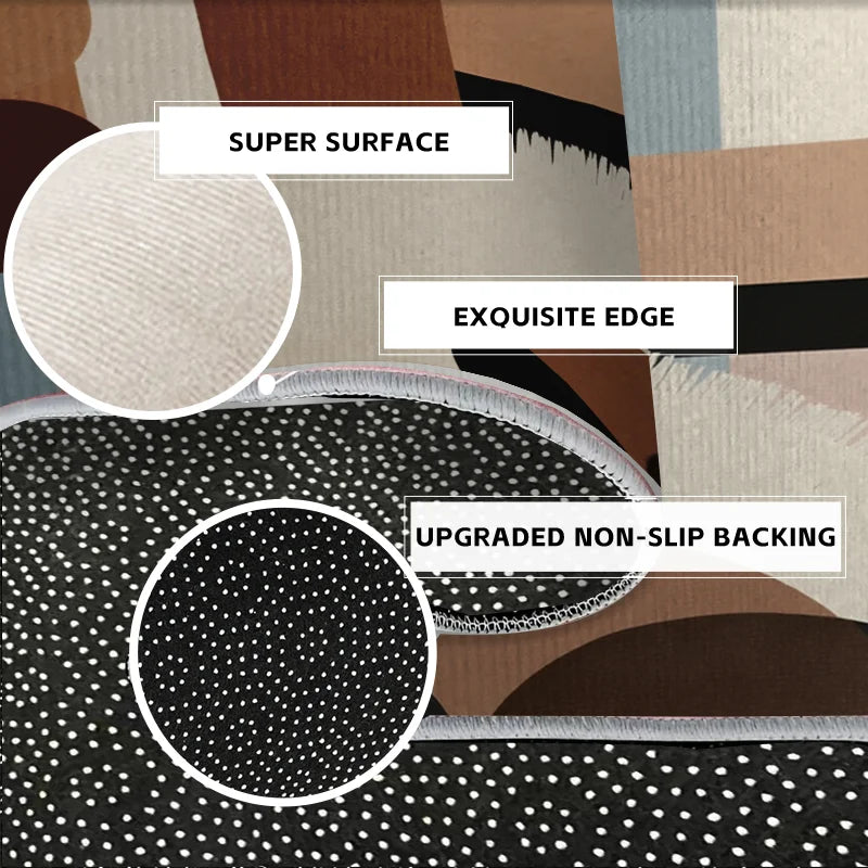 Abstract Geometric Large Area Anti-Slip Floor Mat
